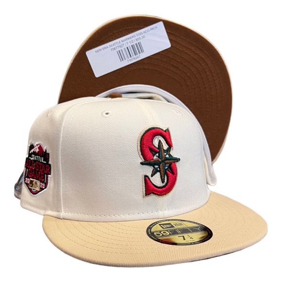 New Era Seattle Mariners Eggnog Pack 59FIFTY Fitted Hat Cap 2023 ASG Patch - Picture 1 of 6